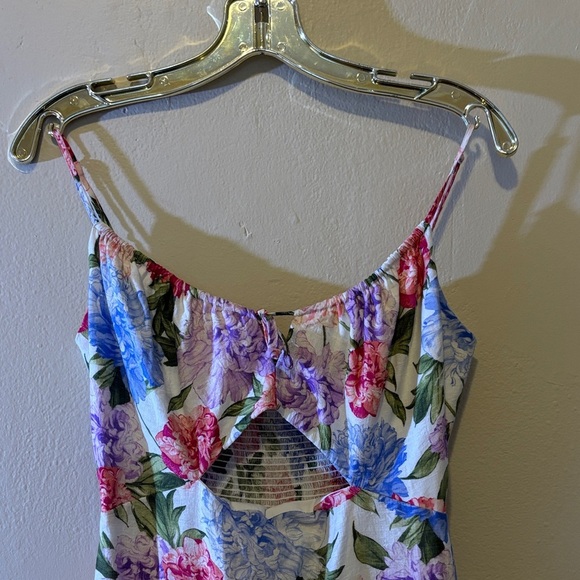 Express Floral Maxi Dress - Pink, Blue, White - Picture 2 of 4